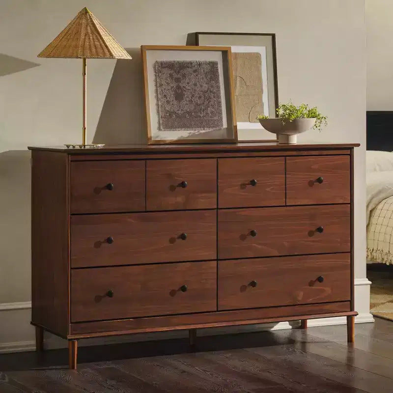 Classic Mid-Century Modern Horizontal 6 Drawer Dresser - Walker Edison