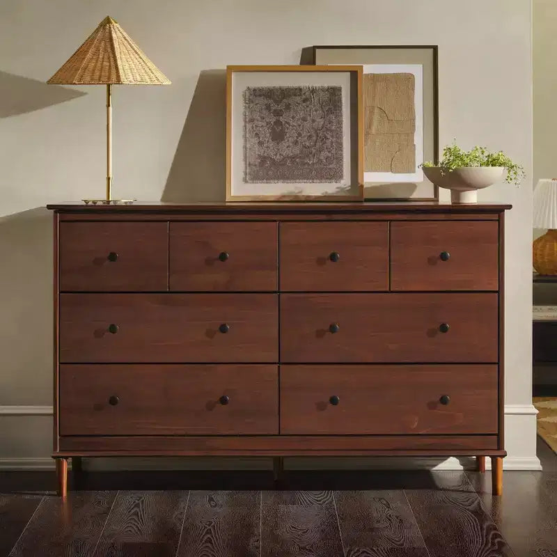 Classic Mid-Century Modern Horizontal 6 Drawer Dresser - Walker Edison