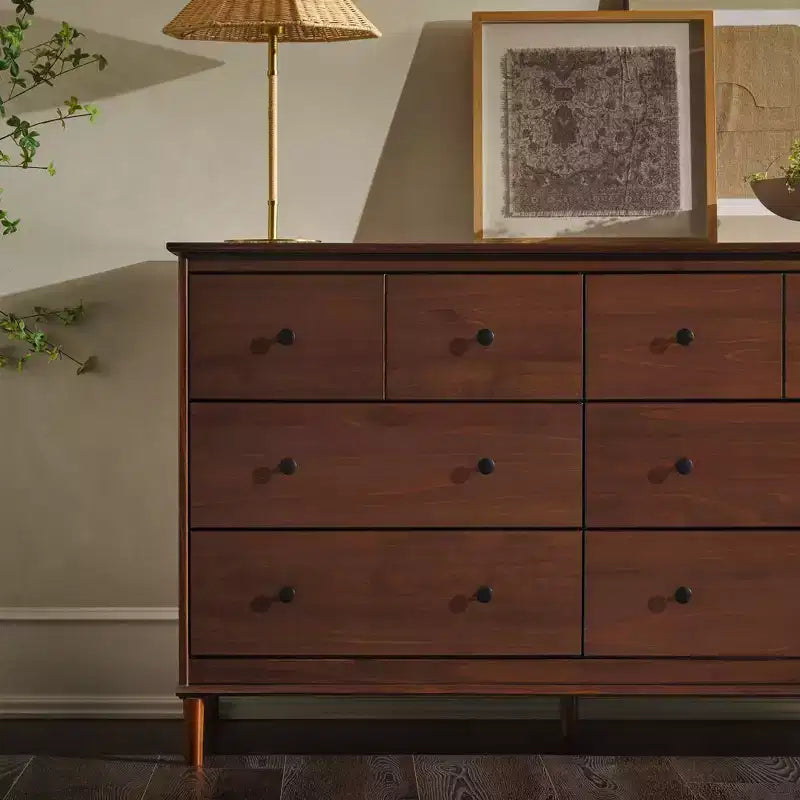 Classic Mid-Century Modern Horizontal 6 Drawer Dresser - Walker Edison