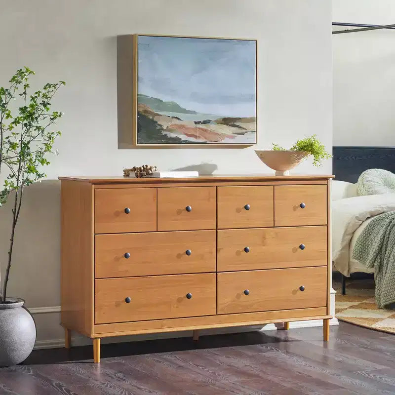 Classic Mid-Century Modern Horizontal 6 Drawer Dresser - Walker Edison