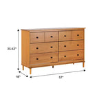Classic Mid-Century Modern Horizontal 6 Drawer Dresser - Walker Edison