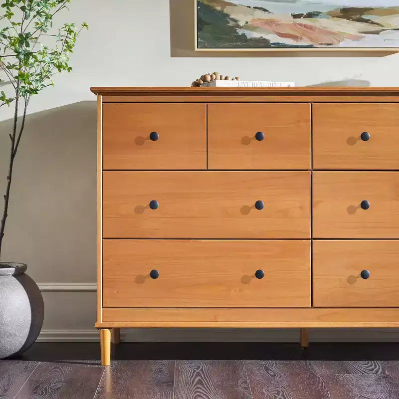 Classic Mid-Century Modern Horizontal 6 Drawer Dresser - Walker Edison