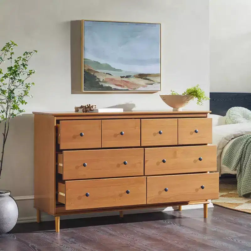 Classic Mid-Century Modern Horizontal 6 Drawer Dresser - Walker Edison