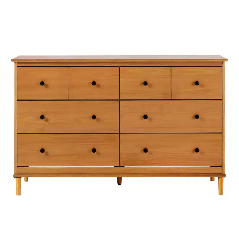 Classic Mid-Century Modern Horizontal 6 Drawer Dresser - Walker Edison