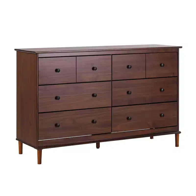 Classic Mid-Century Modern Horizontal 6 Drawer Dresser - Walker Edison