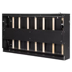 FAMYYT Queen Size Murphy Bed With Side-Folding, LED Under-Bed Lighting, Built-In USB Outlet, Easy Assembly, Black