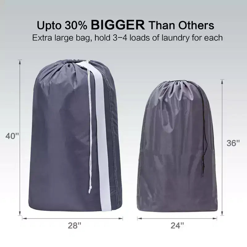 Narwey XL Nylon Laundry Bag with Strap, Large Dirty Garments Organizer