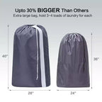 Narwey XL Nylon Laundry Bag with Strap, Large Dirty Garments Organizer