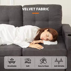 Convertible L-Shaped Sofa Bed with 84 Inch Pull-Out Sleeper, Hidden Storage Armrests,Cup Holders&USB Charging Ports,Sectional Couch for Living Room