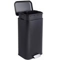 Stainless Steel Step Trash Can, Soft-Close Lid, Removable Inner Bucket, Fingerprint-Proof, Rectangular Waste Bin for Kitchen, Bathroom, Office