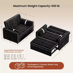 Yaheetech 3-in-1 Convertible Pull-Out Sofa Bed with USB Ports for Living Room, Bedroom