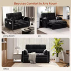 Yaheetech 3-in-1 Convertible Pull-Out Sofa Bed with USB Ports for Living Room, Bedroom