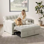 Yaheetech 3-in-1 Convertible Pull-Out Sofa Bed with USB Ports for Living Room, Bedroom