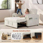 Yaheetech 3-in-1 Convertible Pull-Out Sofa Bed with USB Ports for Living Room, Bedroom