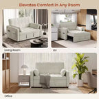 Yaheetech 3-in-1 Convertible Pull-Out Sofa Bed with USB Ports for Living Room, Bedroom