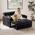 Yaheetech 3-in-1 Convertible Pull-Out Sofa Bed with USB Ports for Living Room, Bedroom