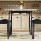 Dining Table Set with 4 Upholstered Chairs, Beveled Edge Design, Wood Kitchen Table Chairs Set of 4 for Dining, Kitchen Room, Apartmen