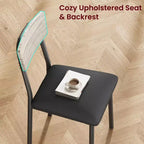 Dining Table Set with 4 Upholstered Chairs, Beveled Edge Design, Wood Kitchen Table Chairs Set of 4 for Dining, Kitchen Room, Apartmen