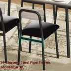 Dining Table Set with 4 Upholstered Chairs, Beveled Edge Design, Wood Kitchen Table Chairs Set of 4 for Dining, Kitchen Room, Apartmen