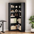 71.8 Inch L-Shaped Corner Bookcase, 5 Tier Heavy Duty Bookshelf with Large Storage Space for Living Room Bedroom