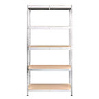 vidaXL Étagères de rangement robustes à 5 niveaux 2 pcs Acier argenté et bois d'ingénierie
