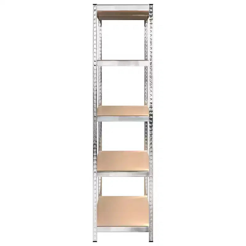 vidaXL Étagères de rangement robustes à 5 niveaux 2 pcs Acier argenté et bois d'ingénierie