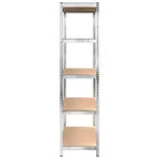 vidaXL Étagères de rangement robustes à 5 niveaux 2 pcs Acier argenté et bois d'ingénierie