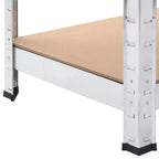 vidaXL Étagères de rangement robustes à 5 niveaux 2 pcs Acier argenté et bois d'ingénierie
