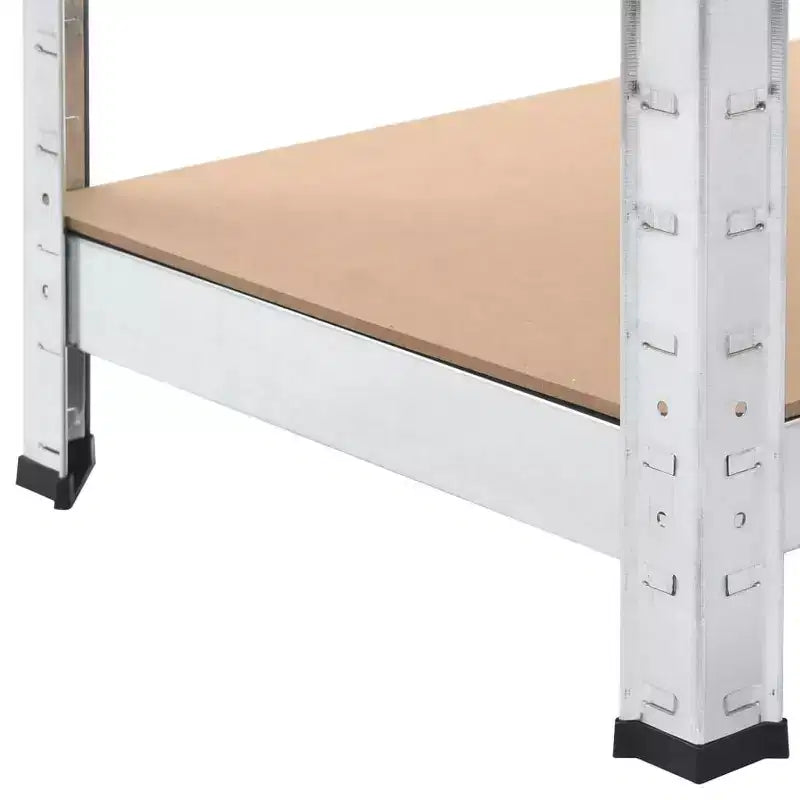 vidaXL Étagères de rangement robustes à 5 niveaux 2 pcs Acier argenté et bois d'ingénierie