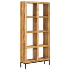 vidaXL Bibliothèque Bois de manguier massif naturel 80x25x175 cm