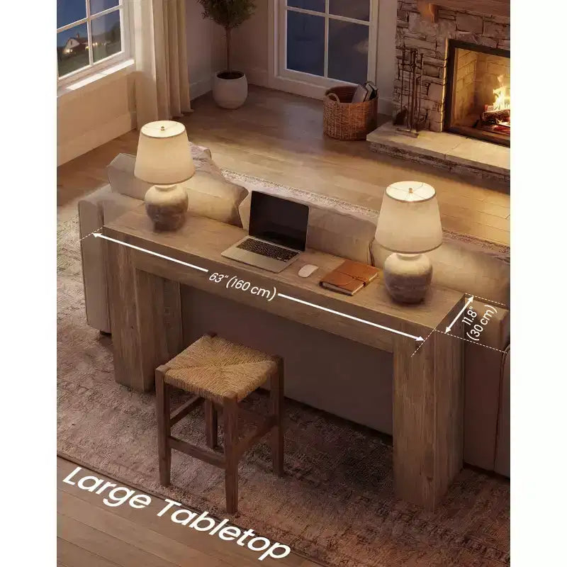 VASAGLE Table d'entrée, Console longue, Plateau épais, Style fermier, pour Couloir, Derrière le canapé, Salon, Hall d'entrée, Montage facile