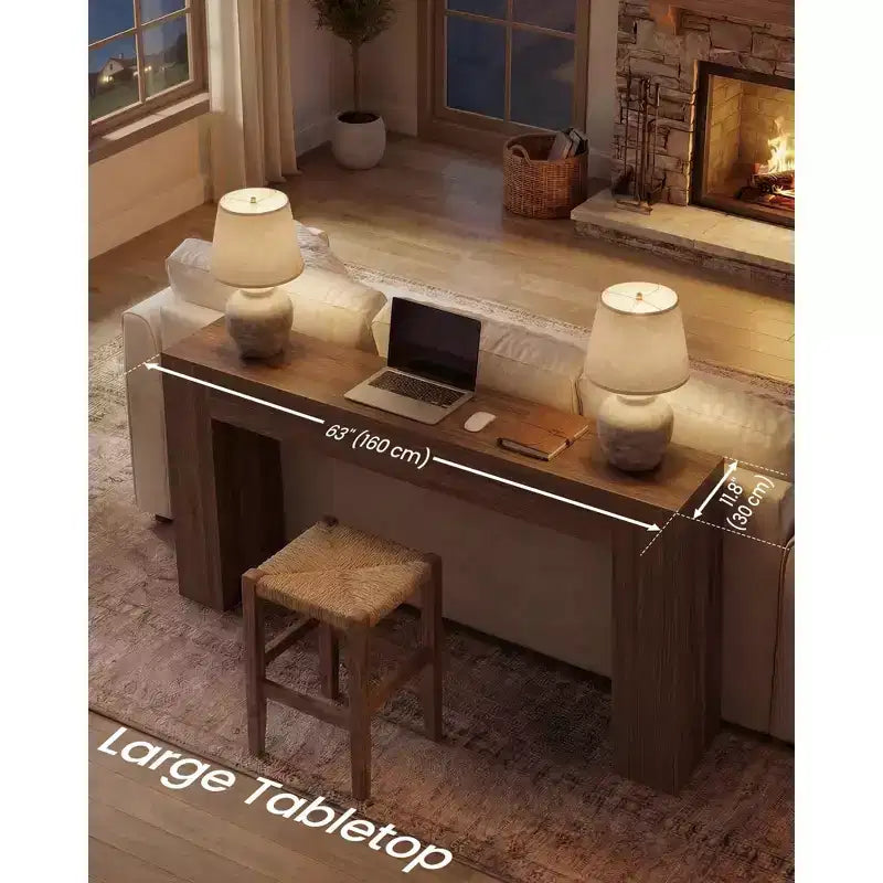 VASAGLE Table d'entrée, Console longue, Plateau épais, Style fermier, pour Couloir, Derrière le canapé, Salon, Hall d'entrée, Montage facile