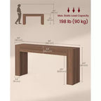 VASAGLE Table d'entrée, Console longue, Plateau épais, Style fermier, pour Couloir, Derrière le canapé, Salon, Hall d'entrée, Montage facile