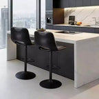 Set of 2 Adjustable Height Bar Stools,Modern Leatherette Upholstered Counter Stools with Ergonomic Backrest,330LBS Capacity for Kitchen Island Home