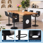 Set of 2 Adjustable Height Bar Stools,Modern Leatherette Upholstered Counter Stools with Ergonomic Backrest,330LBS Capacity for Kitchen Island Home