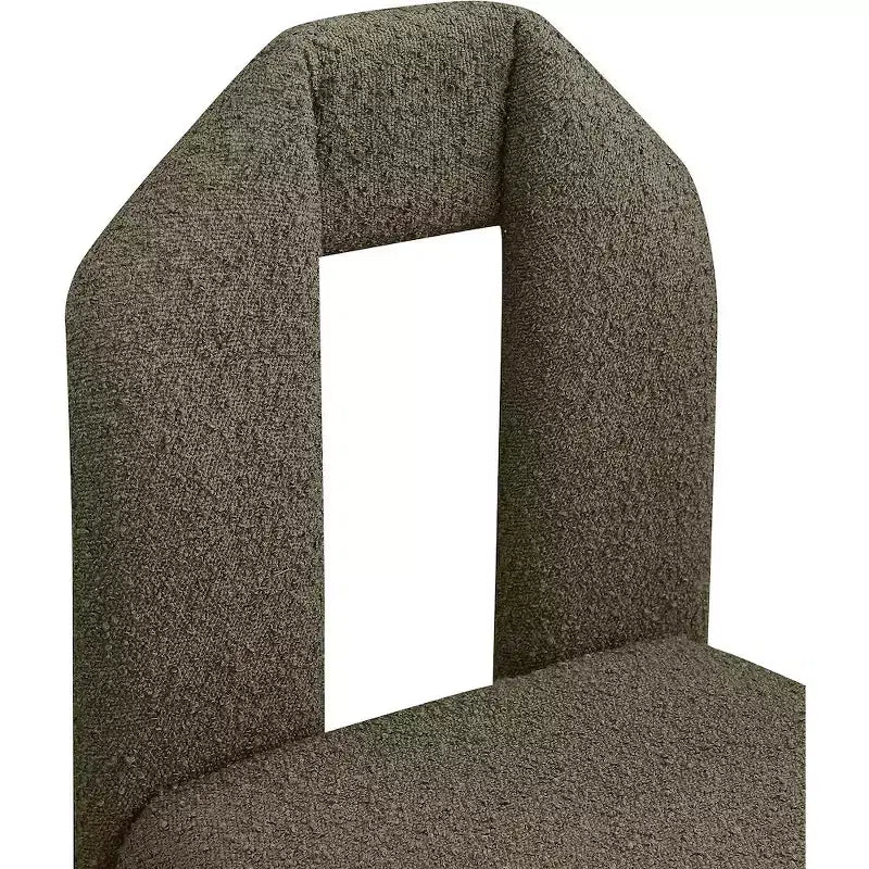 Meridian Furniture Bennett Olive Boucle Fabric Dining Chair, Set of 2