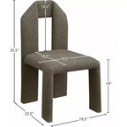 Meridian Furniture Bennett Olive Boucle Fabric Dining Chair, Set of 2