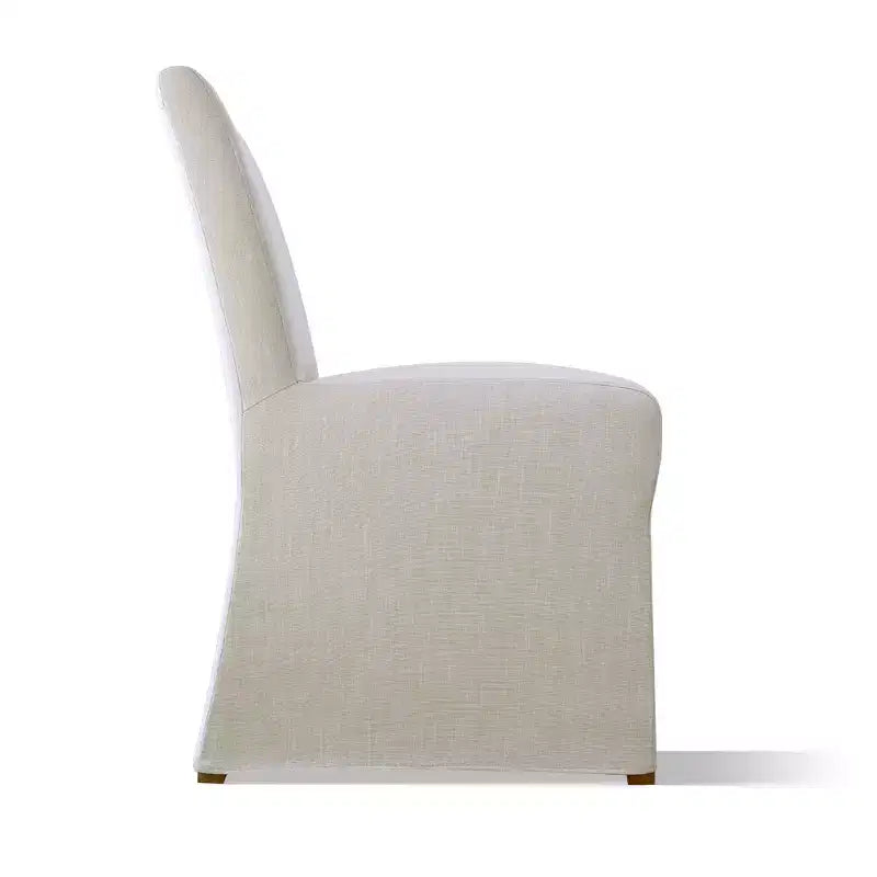 Lot de 2 chaises de salle à manger déhoussables en lin, chaises de salle à manger capitonnées beiges texturées style Ferme - Panipeachy