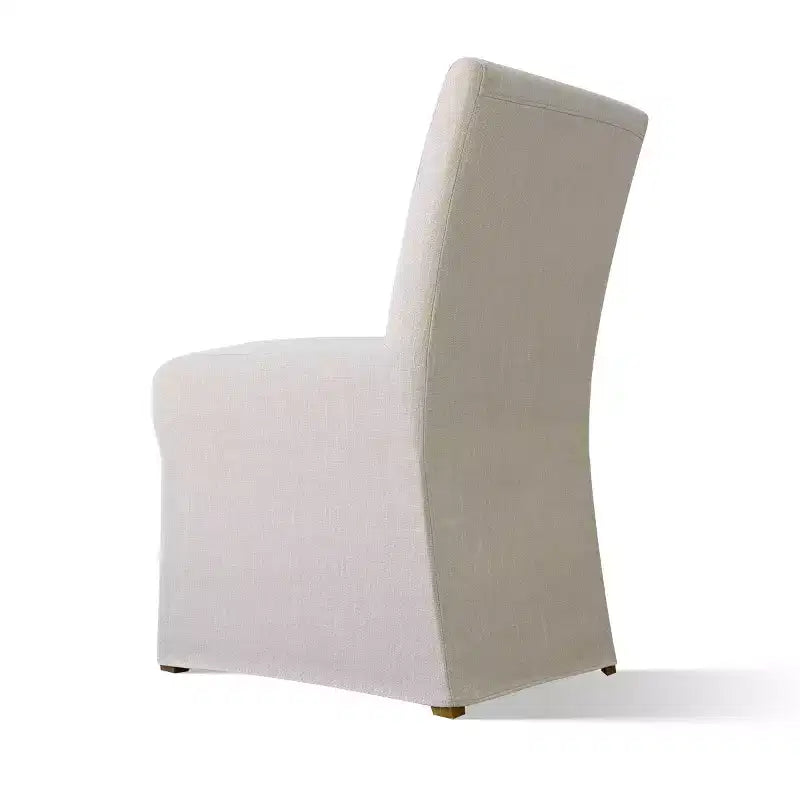 Lot de 2 chaises de salle à manger déhoussables en lin, chaises de salle à manger capitonnées beiges texturées style Ferme - Panipeachy