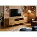 JVNOXK 72 Inch Mid Century Modern TV Stand Console, Walnut Media Entertainment Center with Storage Drawer