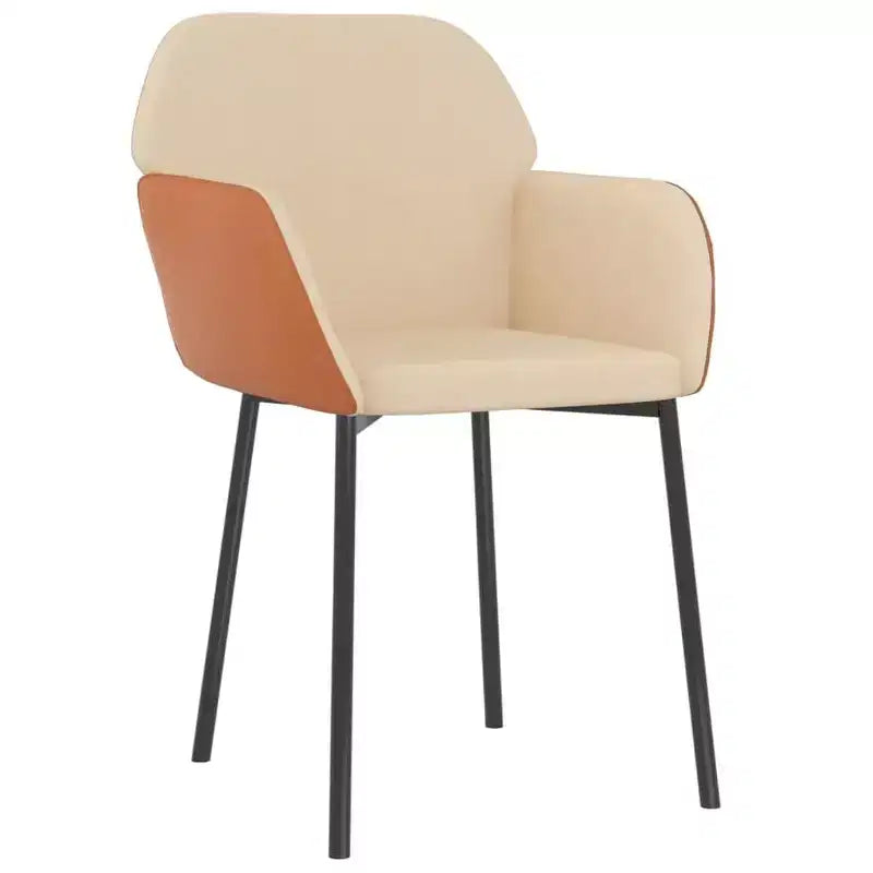 vidaXL Lot de 2 chaises de salle à manger crème et marron