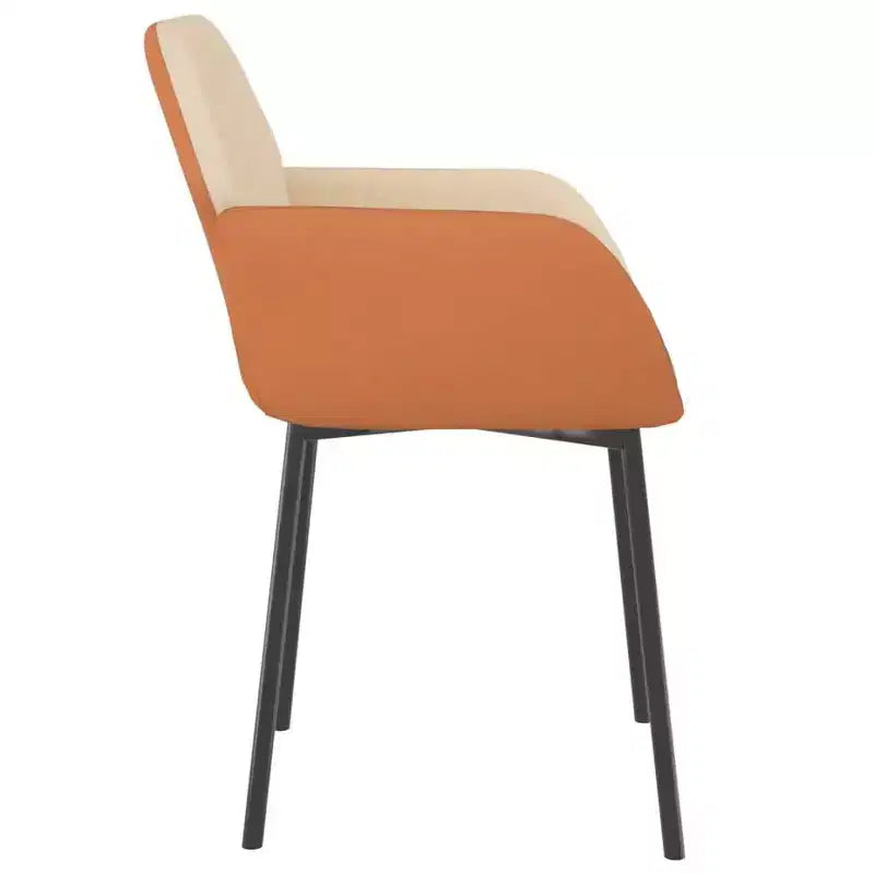 vidaXL Lot de 2 chaises de salle à manger crème et marron