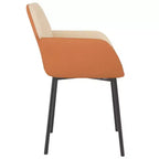 vidaXL Lot de 2 chaises de salle à manger crème et marron