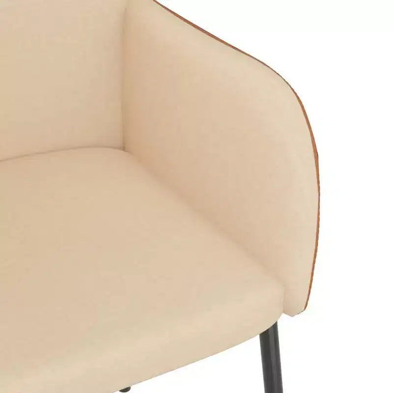 vidaXL Lot de 2 chaises de salle à manger crème et marron