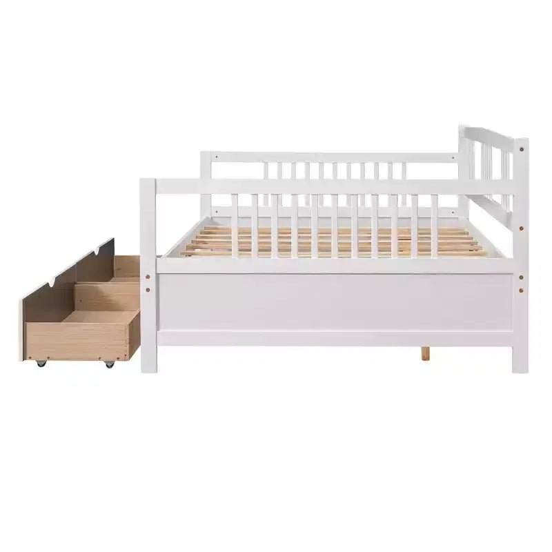 Luxystar Lit banquette moderne en bois double avec 2 tiroirs pour salon et chambre d'amis,