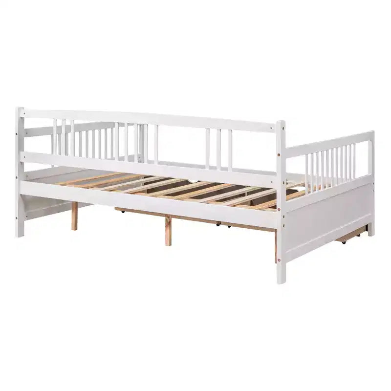 Luxystar Lit banquette moderne en bois double avec 2 tiroirs pour salon et chambre d'amis,
