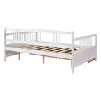 Luxystar Lit banquette moderne en bois double avec 2 tiroirs pour salon et chambre d'amis,