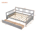 Luxystar Lit banquette moderne en bois double avec 2 tiroirs pour salon et chambre d'amis,