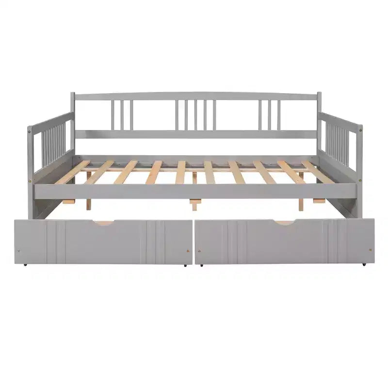 Luxystar Lit banquette moderne en bois double avec 2 tiroirs pour salon et chambre d'amis,