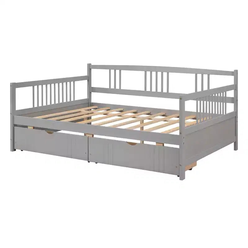 Luxystar Lit banquette moderne en bois double avec 2 tiroirs pour salon et chambre d'amis,